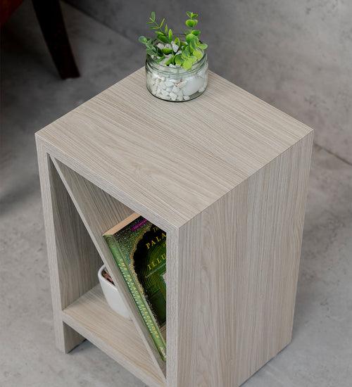 Pine Hues Bevel Mica Side Table, Small Storage and Decor, End Table, Living and Bedroom Decor