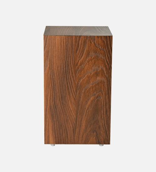 Teak Hues Bevel Mica Side Table, Small Storage and Decor, End Table, Living and Bedroom Decor