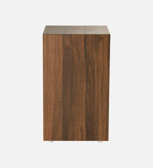 Walnut Hues Bevel Mica Side Table, Small Storage and Decor, End Table, Living and Bedroom Decor