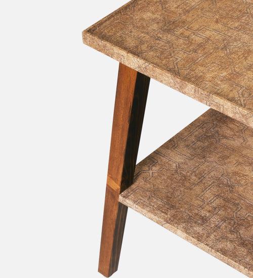 Gold Knots Trapezium Incline Table, Side Table, Wooden End Table, Living Room Decor