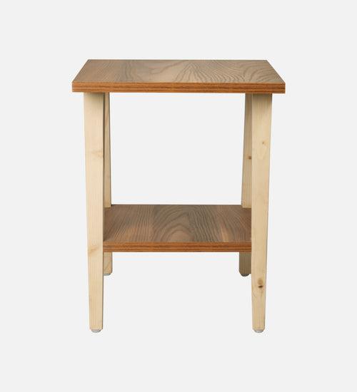 Teak Hues Trapezium Incline Table, Side Table, Wooden End Table, Living Room Decor