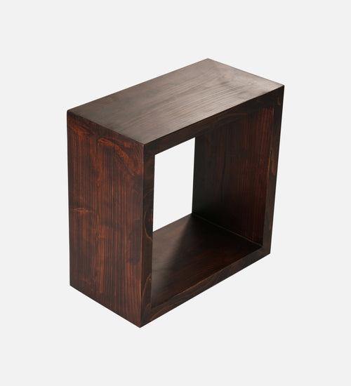 Walnut Tint Box Side Table, End Table, Living Room Decor