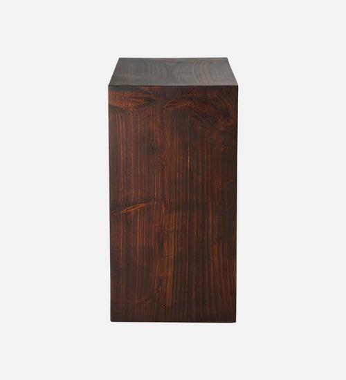 Walnut Tint Box Side Table, End Table, Living Room Decor