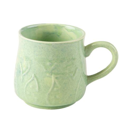 A Tiny Mistake Earthenware Teal Ethnic Ceramic Mugs, Set of 2, Coffee and Tea Mugs, 180 Ml Each