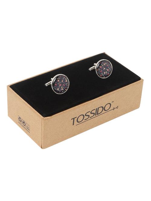 Black Floral Cufflink