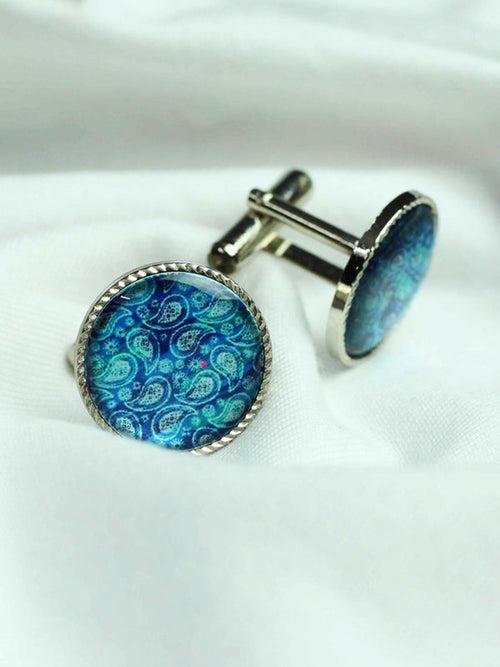 Blue Paisley Cufflink