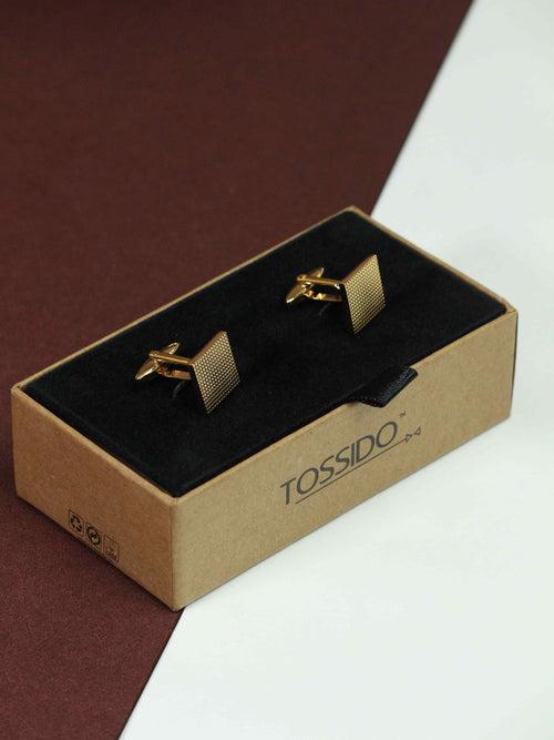 Golden Geometric Cufflinks