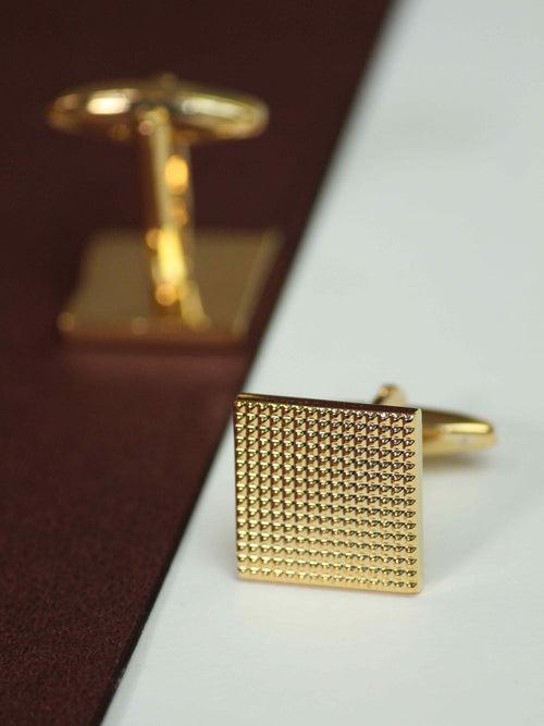 Golden Geometric Cufflinks