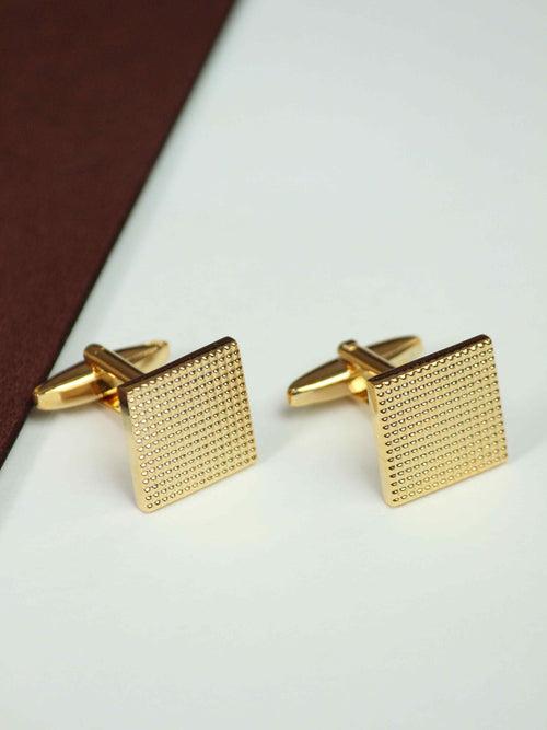 Golden Geometric Cufflinks