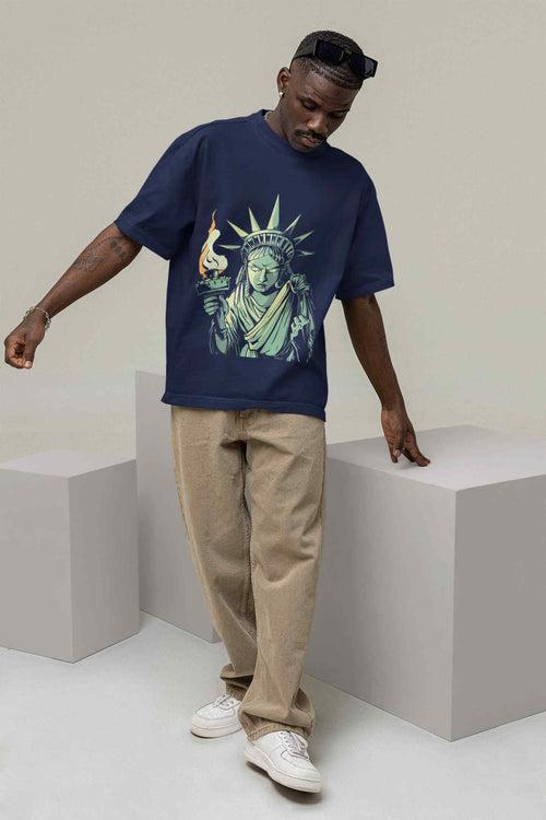 Torch of Wisdom: Statue of Liberty's Quest Oversized Tee
