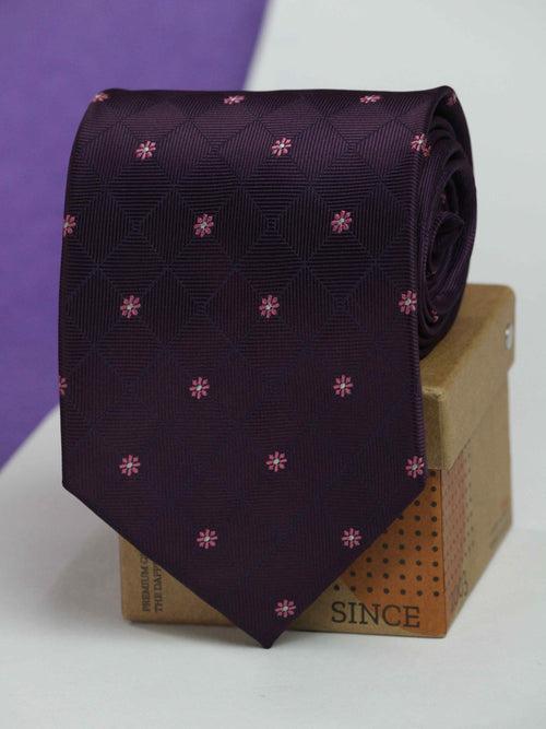 Purple Floral Broad Necktie