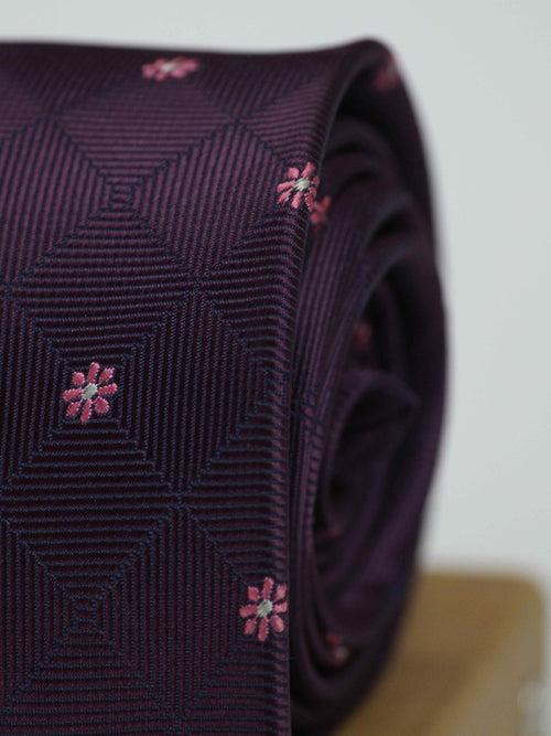 Purple Floral Broad Necktie