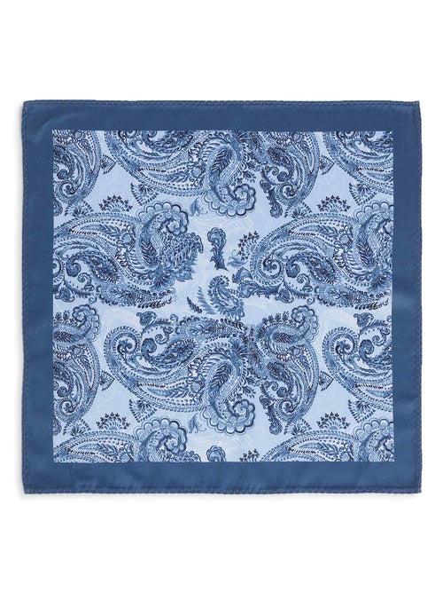 Blue Paisley Stole & Pocket Square Set