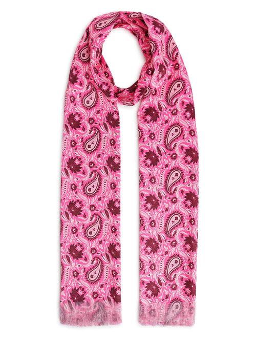 Pink Paisley Stole  & Pocket Square Set