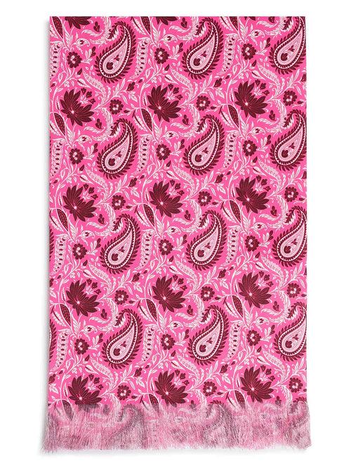 Pink Paisley Stole  & Pocket Square Set