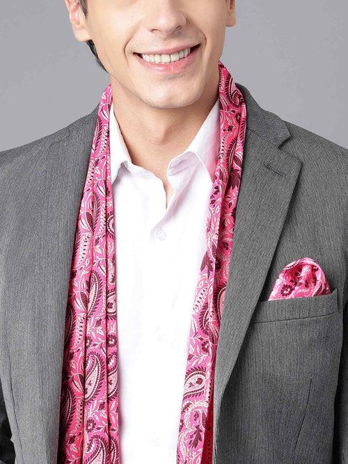 Pink Paisley Stole  & Pocket Square Set