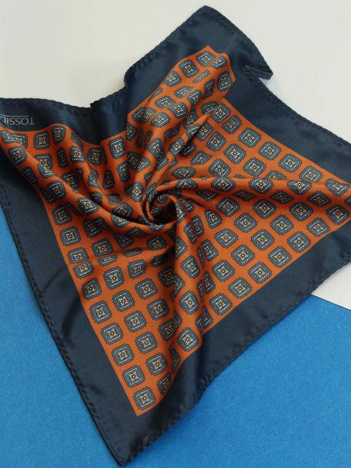 Orange Geometric Pocket Square