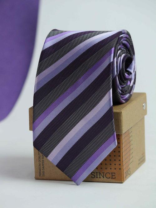 Purple Stripe Woven Necktie