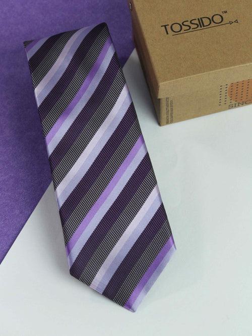 Purple Stripe Woven Necktie