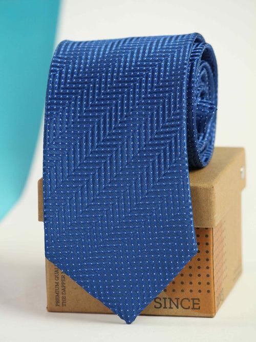 Blue Geometric Woven Necktie