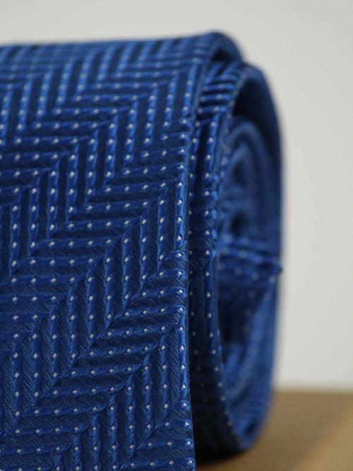 Blue Geometric Woven Necktie