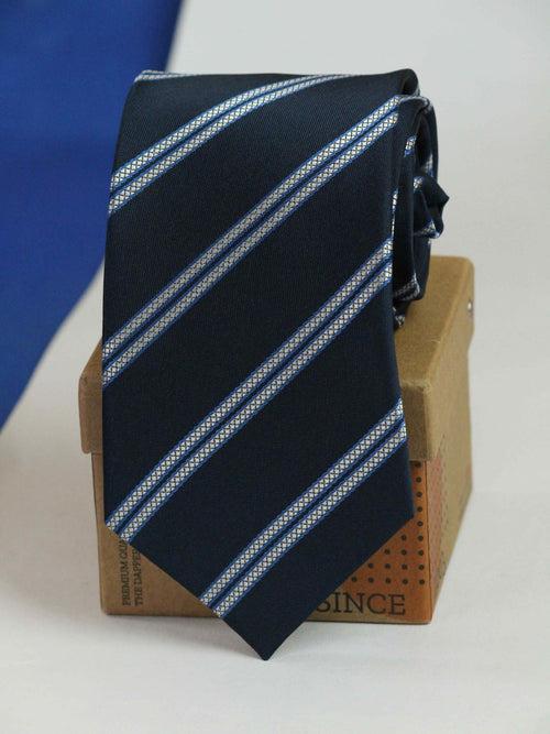 Blue Stripe Woven Necktie