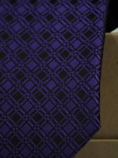 Purple Geometric Skinny Necktie & Pocket Square Giftset