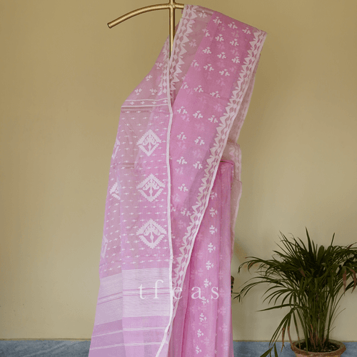 Light Pink and White Dhakai Jamdani