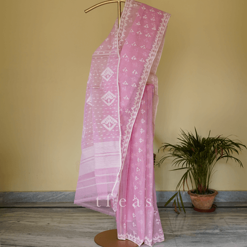 Light Pink and White Dhakai Jamdani