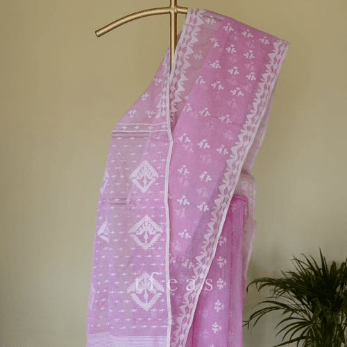 Light Pink and White Dhakai Jamdani