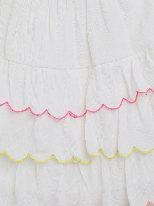 Nauti Nati White Pure Cotton A-Line Dress