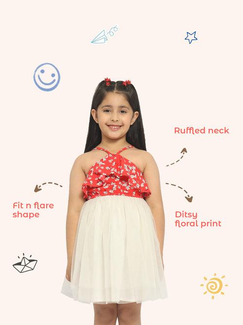 Nauti Nati Girls Floral Scuba Dress