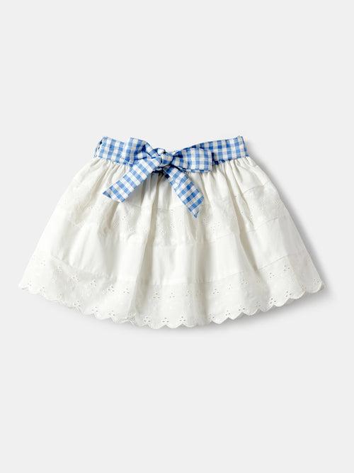 Nauti Nati Girls Blue-White Checked Top with Shorts