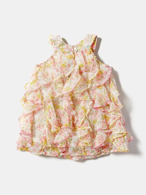 Nauti Nati Infant Girls Floral Print Ruffled Chiffon A-Line Dress