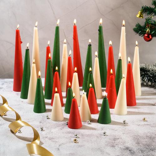 Sunshine Set of 30 Assorted Scented Christmas Pillar Candles