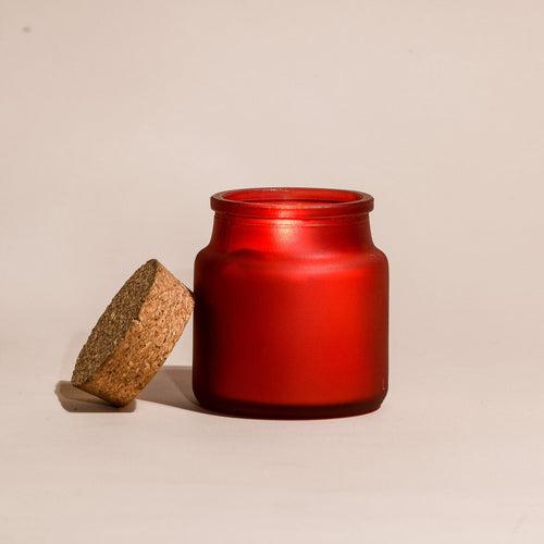 90gm Red Votive Jar with Cork Lid