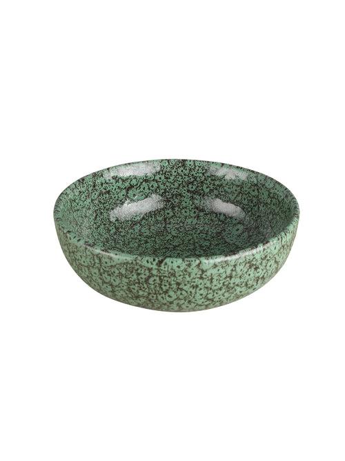 Foliage Green Ceramic Serving Bowls Set of Two - 6 and 7 Inch