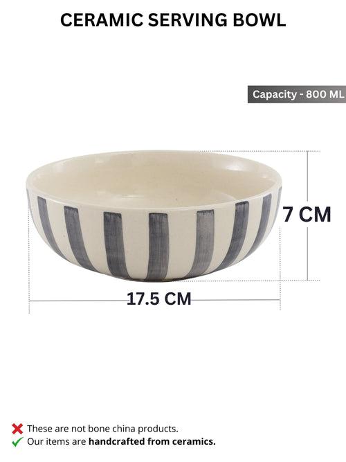 Crosswalk Handmade Grey Striped White Ceramic 20 Pc Dinner Set