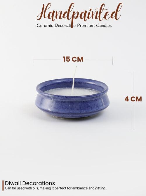 Blue Studio 6 Inch Flat Ceramic Scented Candle