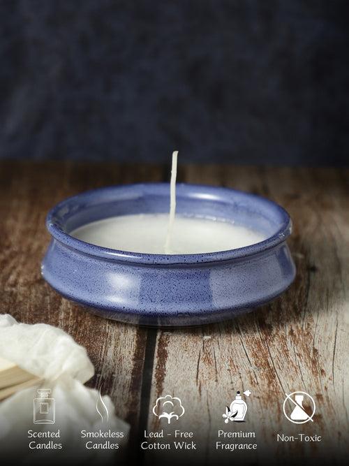 Blue Studio 6 Inch Flat Ceramic Scented Candle