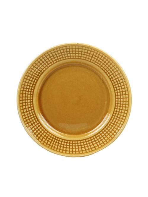 Gold Mustard Ceramic 10 Inch Dinner/Full Plates Set of Four