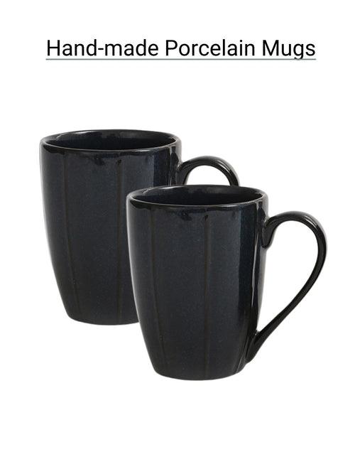 Handmade Shades of Black Porcelain Coffee Mugs Set of Two