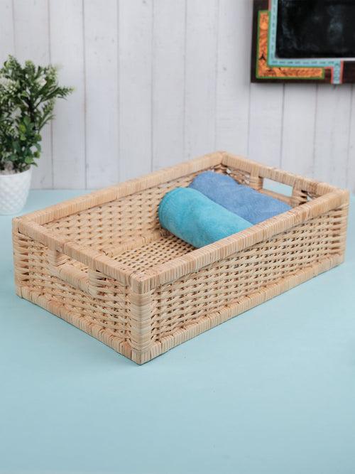 Hand Woven Large Rattan Wicker Basket for Wardrobes/ Towels or Desks