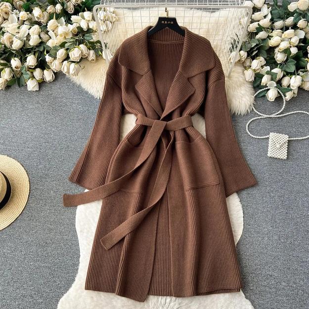 Gala Knitted Woollen Trench Coat