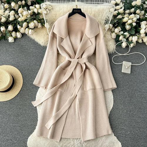 Gala Knitted Woollen Trench Coat