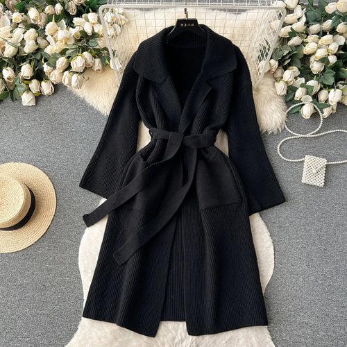 Gala Knitted Woollen Trench Coat