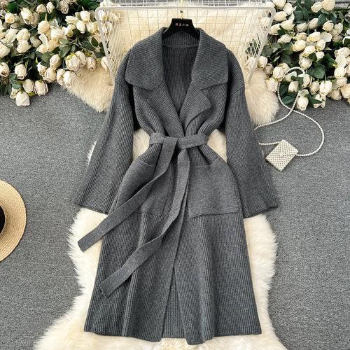 Gala Knitted Woollen Trench Coat