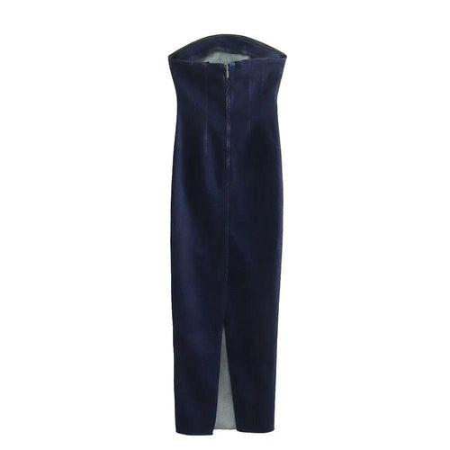 Jenny Denim Tube Maxi Dress