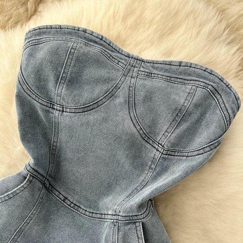 Lopez Tube Denim Dress