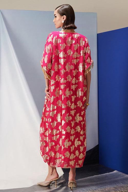 Aubrey Pink Lurex Kaftan